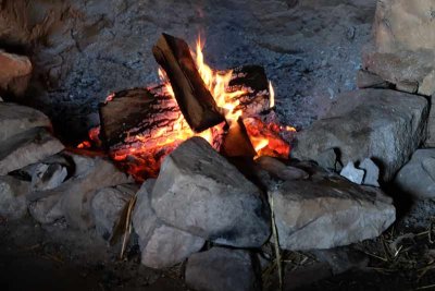Cozy Fire in a Valley Forge Hut