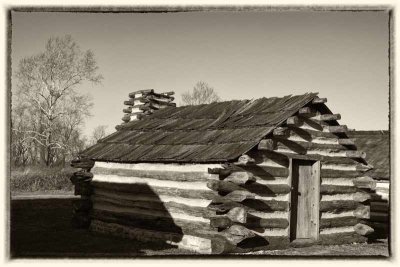 A Valley Forge Hut on a Cold December Day