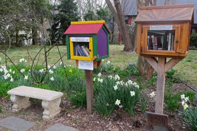 Double Free Library in Springtime in Chestnut Hill