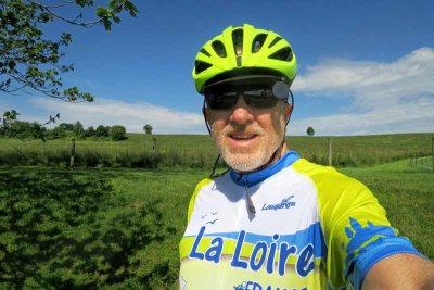 Wearing My New Cycling Jersey Purchased in Amboise, France