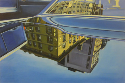 Richard Estes - Car reflections - Oil on canvas - 1963-