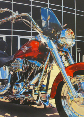 David Parrish - Harley Fat Boy - Oil on canvas - 2014