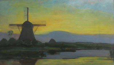 Oostzijdse mill in the evening. -ca.1907-1908 -