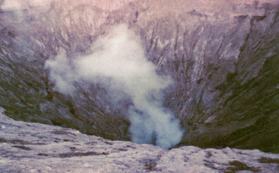 The steaming crater of the Bromo