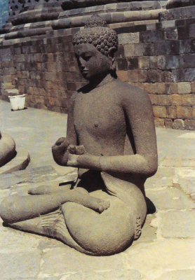 Buddha statue at Borobudur.