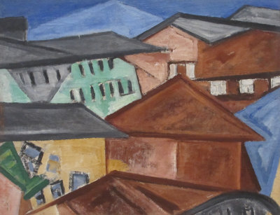 Olga Vladimirovna Rosanova. Cityscape.Roofs.-1912-