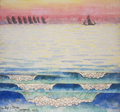 Jan Toorop. Sail Boats at sea. 1912.