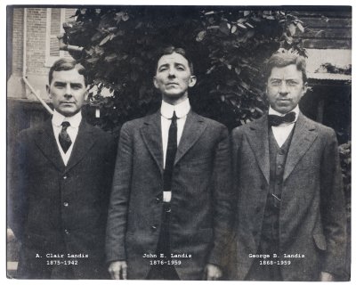 Three Landis brothers - Clair, John, George with captions