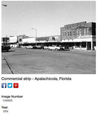 Commercial Strip - Apalachicola, Florida - screen shot from floridamemory.com