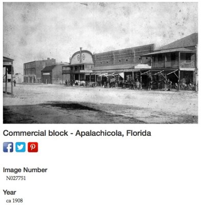 Commercial block, Apalachicola - screen shot from floridamemory.com