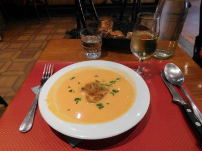 A bistro lunch in Paris, soup