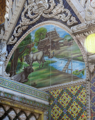 Wat Tsai Tile Painting on Phra Ubosot Gate (DTHB0834)
