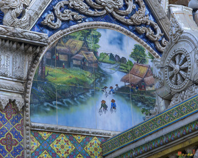 Wat Tsai Tile Painting on Phra Ubosot Gate (DTHB0835)