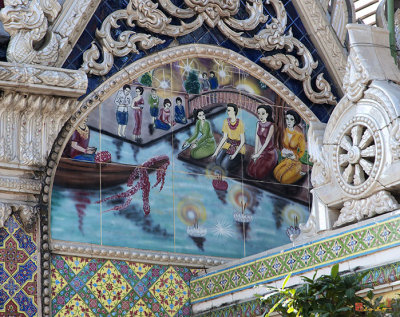 Wat Tsai Tile Painting on Phra Ubosot Gate (DTHB0836)