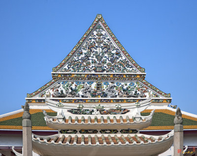 Wat Ratcha Orasaram Phra Ubosot Gate and Gable (DTHB0858)