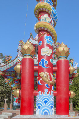 Wat Pa Neramit Mae Taeng Chinese Shrine Dragon Pillar Base (DTHCM2073)