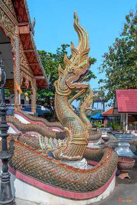 Wat Phan Ta Koen Phra Ubosot Makara and Naga Guardians (DTHLU0484)