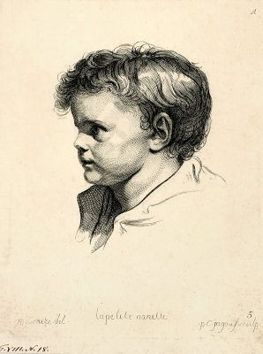 Engraving of a Boy