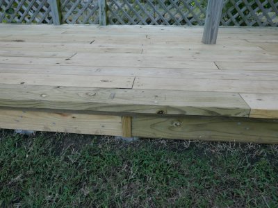 Vertical joint trim on the face of the deck