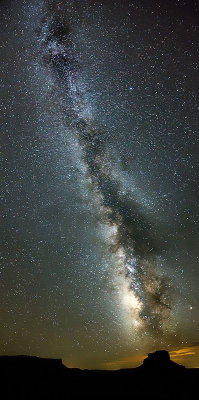 Vertical panorama of Fajada Butte at Chaco Canyon New Mexico