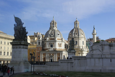 Twin churches near Vittorio Monument