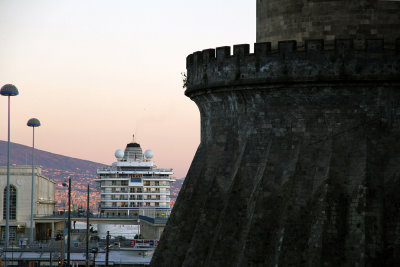 Viking Sky near Castel Nuovo late afternoon