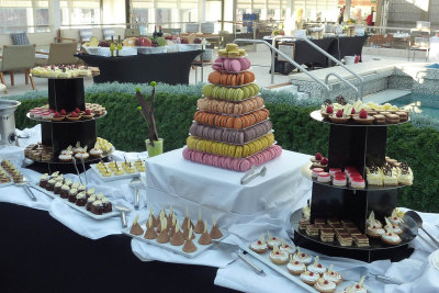 Desserts by the pool.