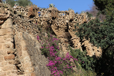 I took a bus up north to Antoni Gaudi's Parc Guell.  You walk down to the Monumental Zone passing scenery like this. 