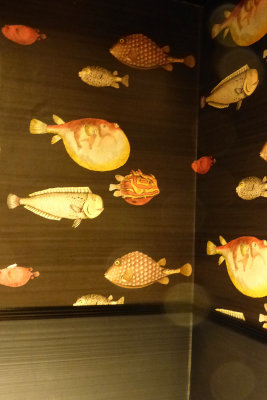 Fish wallpaper in the halls