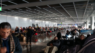 What the airport looks like when a large plane is about to board