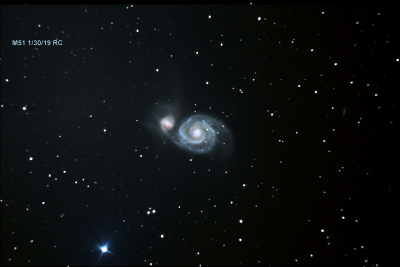 M51 Whirlpool Galaxy Made with my new ZWO ASI 183mc camera