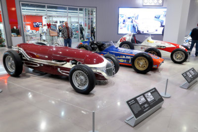From left, 1946 Curtis, 1962 Epperly, 1960 Kuzma race cars (1789)