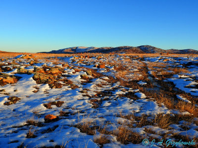 rare snow hanging on in Wichitas