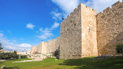 Outer Wall below Mt Zion
