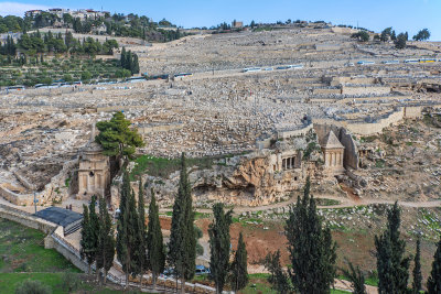Tomb of Absalom on left - Mt of Olives above