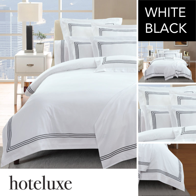 hoteluxe white quilt cover set