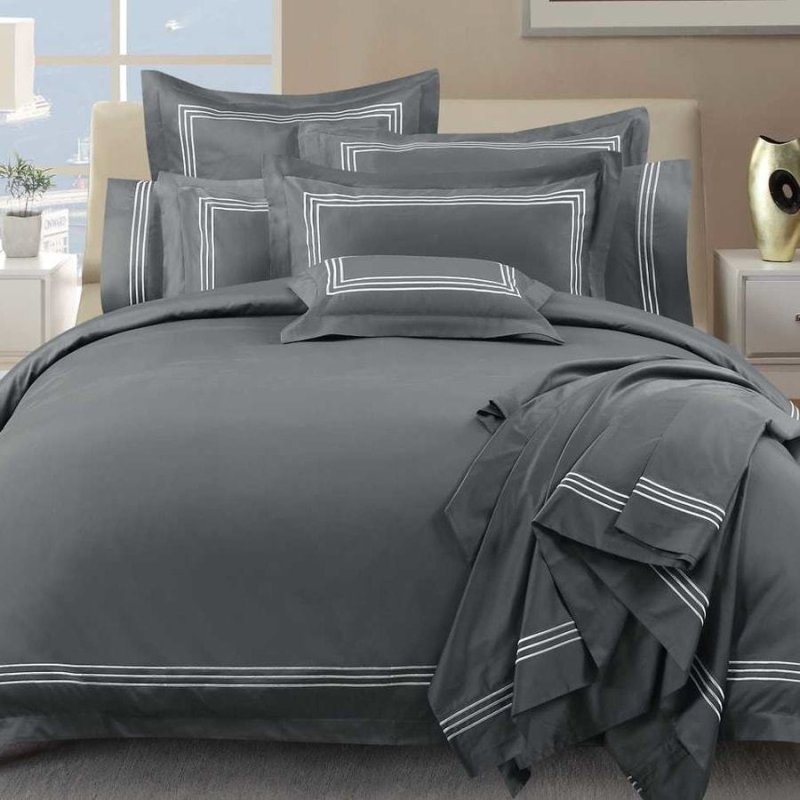 1000tc sheet set Charcoal by Hoteluxe