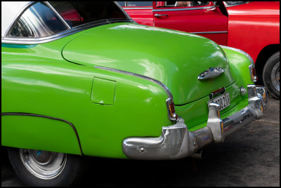 Green Chevy - Car display near Plaza de la Revolution