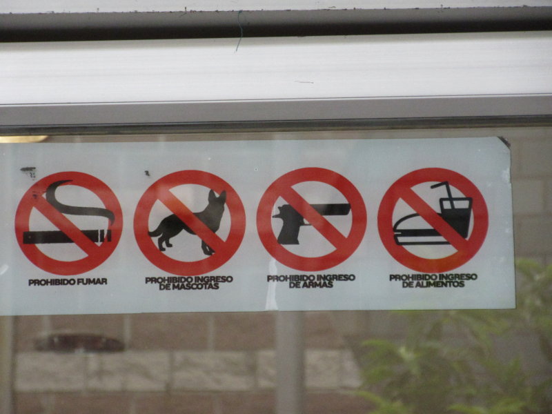 No smoking, no pets, no outside food. But also no guns!