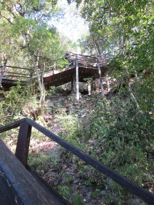 Many steps to the top of the temple