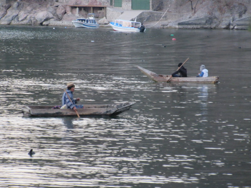 Locals getting about the lake