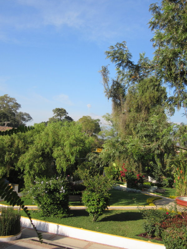 From our hotel we can see Volcan Fuego puffing away