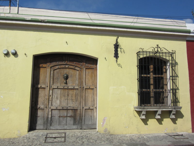 Old wooden door and window grills