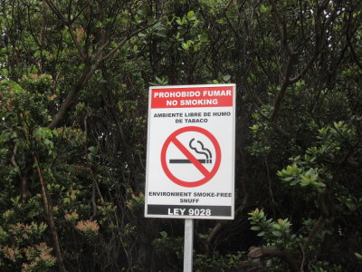 A no smoking sign at the crater rim - funny