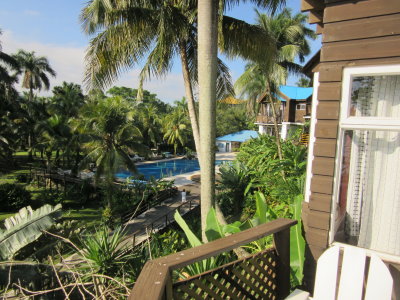 View from our terrace to the pool