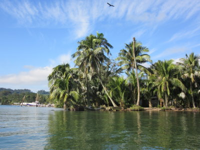 Heading into the mouth of the Rio Dulce