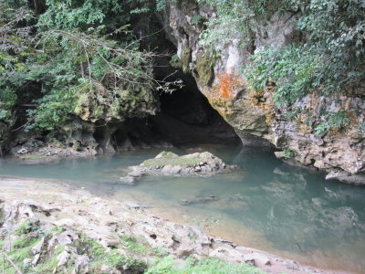 River coming from the cave