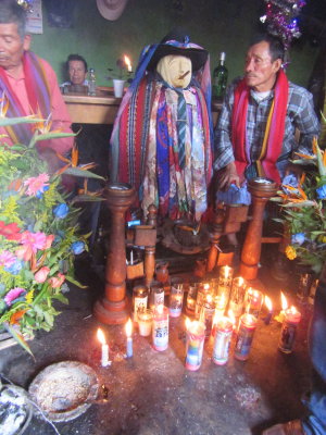 Candles are also burned and a shaman lights incense