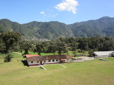 Looking down onto the hacienda and the village of Acul