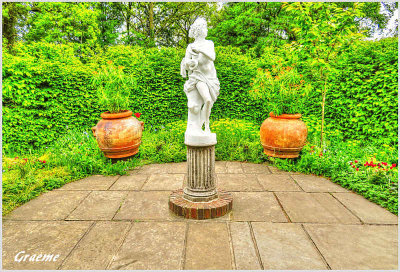 Statue and Plant Pots